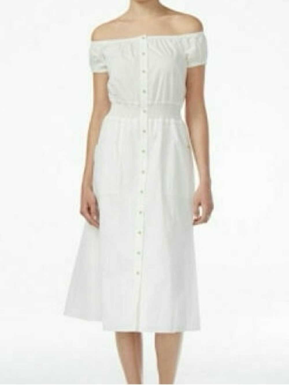 Rachel Roy 100% Cotton off the shoulder lined Dress Size 0